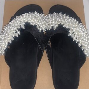 Kurt Geiger  Black Pearl Embellished Women's Sandals